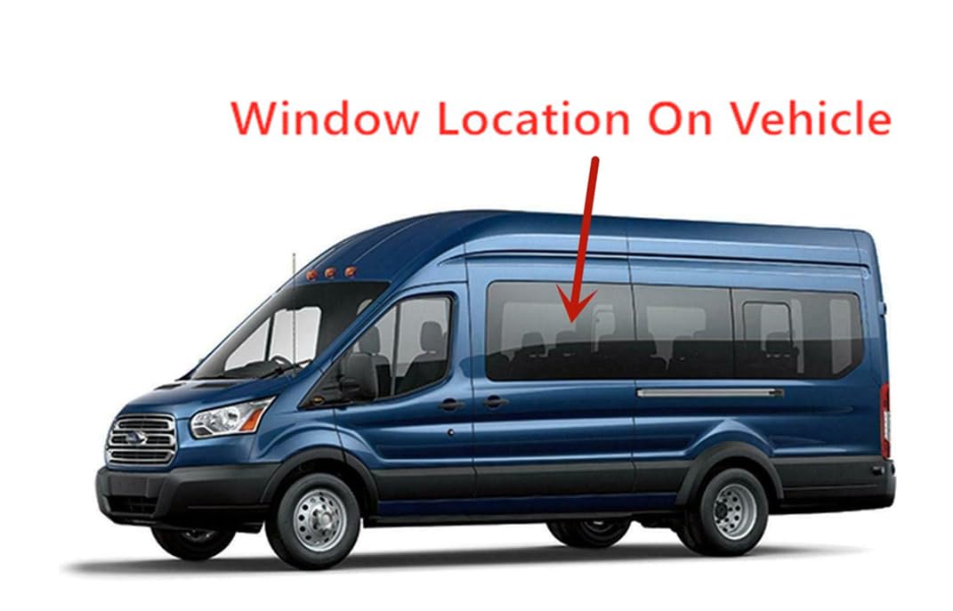 Privacy Driver Left Side Sliding Door Window Door Glass Compatible with Ford Transit 110.2" High-Roof 100.8" Mid-Roof Van 2015-2025 Models (Not for Transit Connect or Low-Roof Transit)