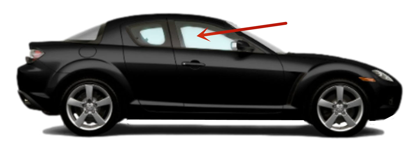 Passenger Right Side Front Door Window Door Glass Compatible with Mazda RX8 2 Door Coupe 2004-2008 Models