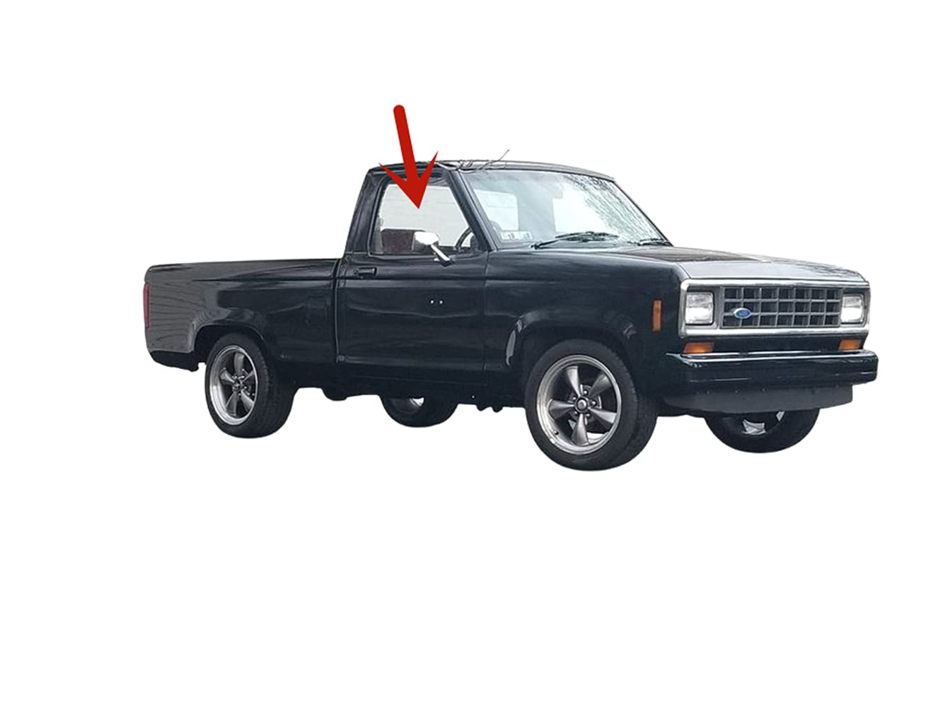 W/O Vent Style Passenger Right Side Door Window Door Glass Compatible with Ford Ranger Pickup/Bronco II 1983-1988 Models