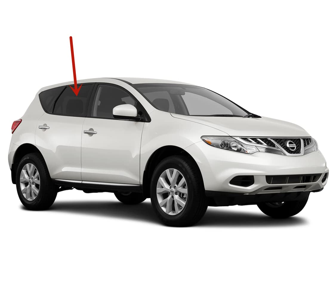 Passenger Right Side Rear Door Window Door Glass Compatible with Nissan Murano 2009-2014 Models