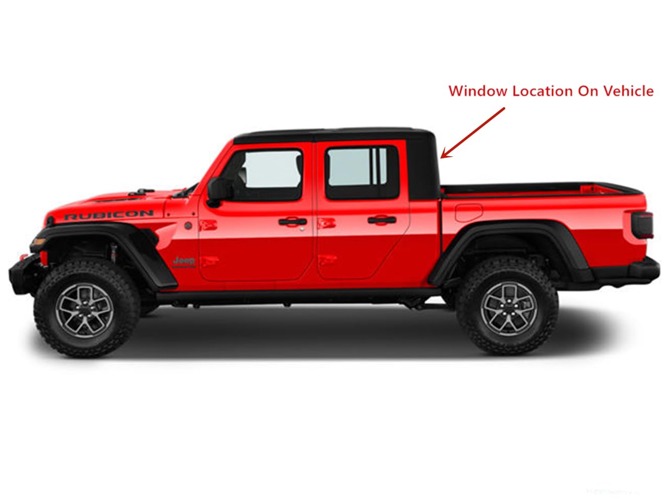 OEM Heated Back Sliding Window Glass Back Slider Compatible with Jeep Gladiator 2020-2025 Models
