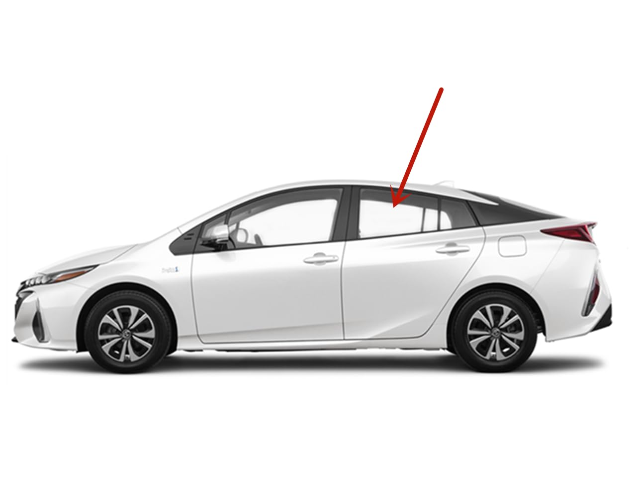 Driver Left Side Rear Door Window Door Glass Compatible with Toyota Prius / Prius Prime 2016-2022 Models
