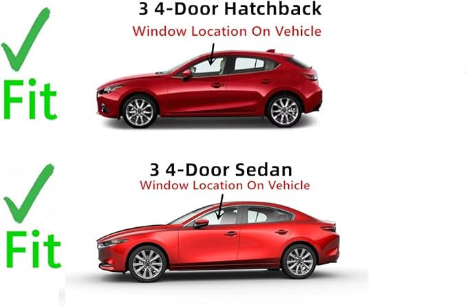 Driver Left Side Front Door Window Door Glass Compatible with Mazda 3 2014-2018 Models