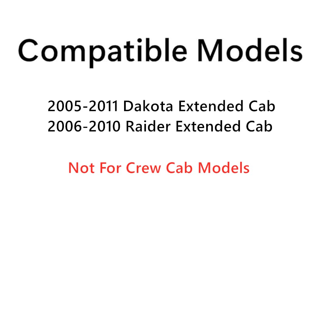 Tempered Driver Left Side Quarter Window Quarter Glass Compatible with Dodge Dakota 2005-2010 / Ram Dakota 2011 / Mitsubishi Raider 2006-2010 4-Door Extended/Quad Cab Pickup With Glue
