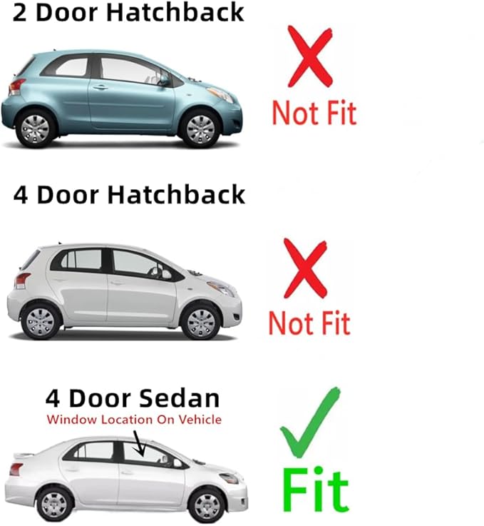 Passenger Right Side Front Door Window Door Glass Compatible with Toyota Yaris 4 Door Sedan 2007-2012 Models