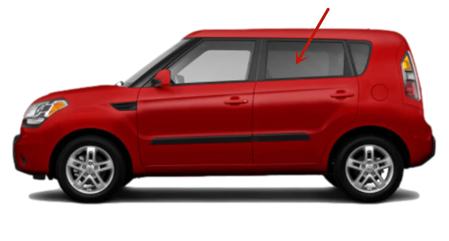 Driver Left Side Rear Door Window Door Glass Compatible with Kia Soul 4 Door Hatchback 2010-2013 Models