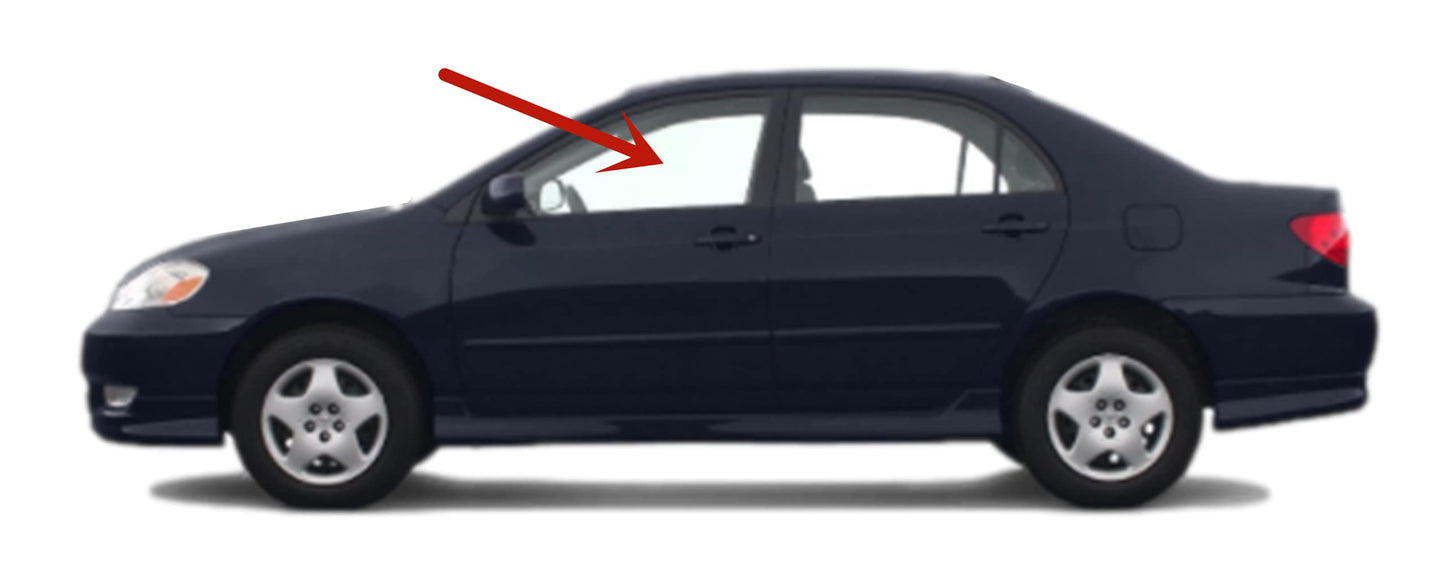 Driver Left Side Front Door Window Door Glass Compatible with Toyota Corolla 4 Door Sedan 2003-2008 Models