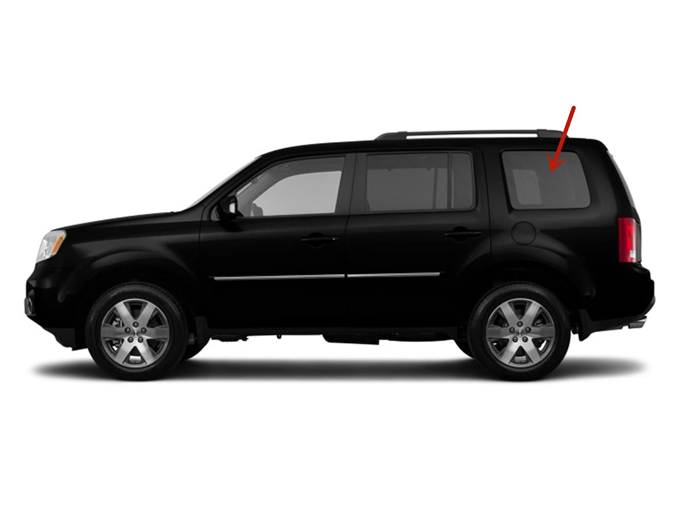 Driver Left Side Rear Quarter Window Quarter Glass Compatible with Honda Pilot 2009-2015 Models