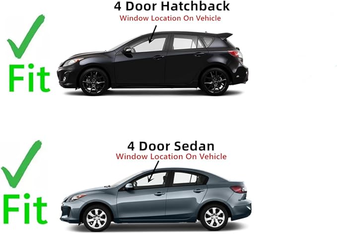 Driver Left Side Front Door Window Door Glass Compatible with Mazda 3 2010-2013 Models