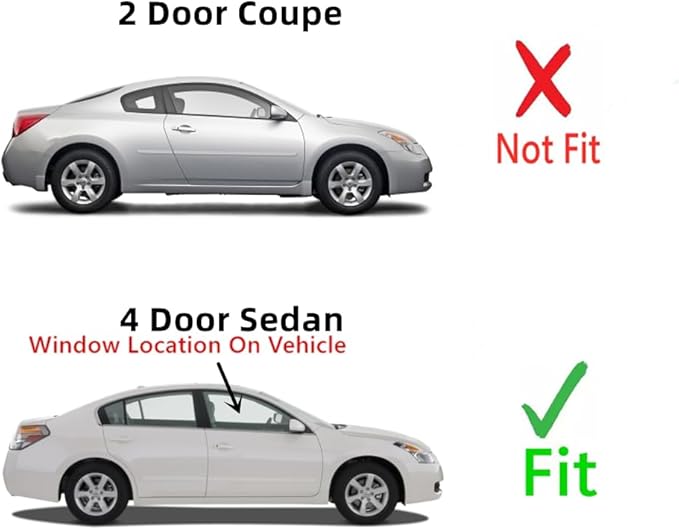 Passenger Right Side Front Door Window Door Glass Compatible with Nissan Altima 4 Door Sedan 2013-2018 Models