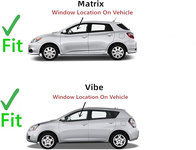 Driver Left Side Front Door Window Door Glass Compatible with Toyota Matrix/Pontiac Vibe 2009-2013 Models