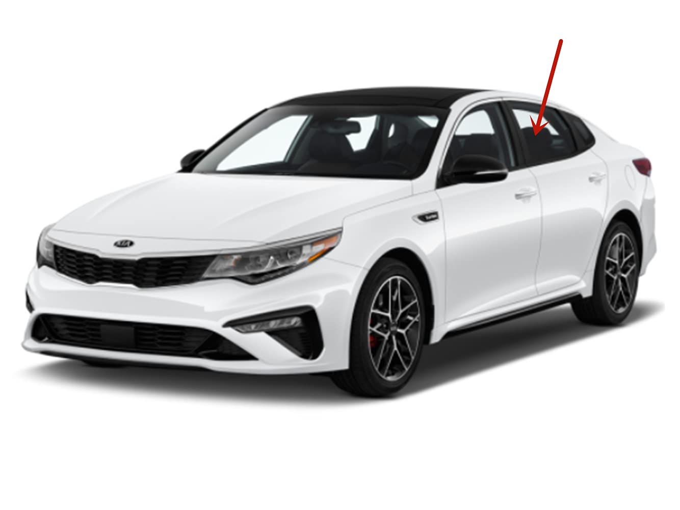 Driver Left Side Rear Door Window Door Glass Compatible with Kia Optima 2016-2020 / Optima Hybrid 2017-2020 Models