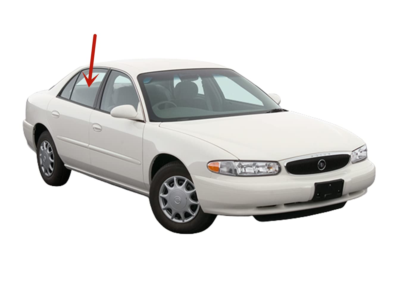 Passenger Right Side Rear Door Window Door Glass Compatible with Buick Regal / Century 4 Door Sedan 1997-2005 Models