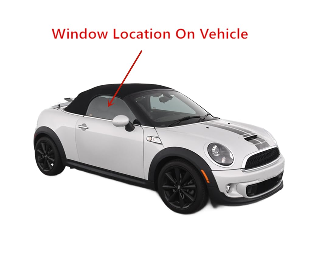 Tempered Passenger Right Side Door Window Glass Compatible with Mini Cooper Roadster 2-Door Convertible 2012-2015 Models