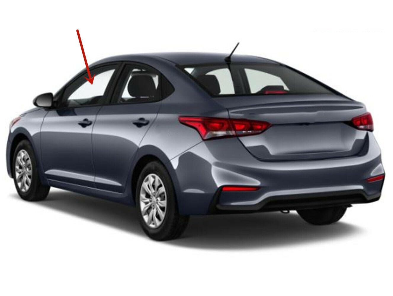 Driver Left Side Front Door Window Door Glass Compatible with Hyundai Accent 2018-2022 Models