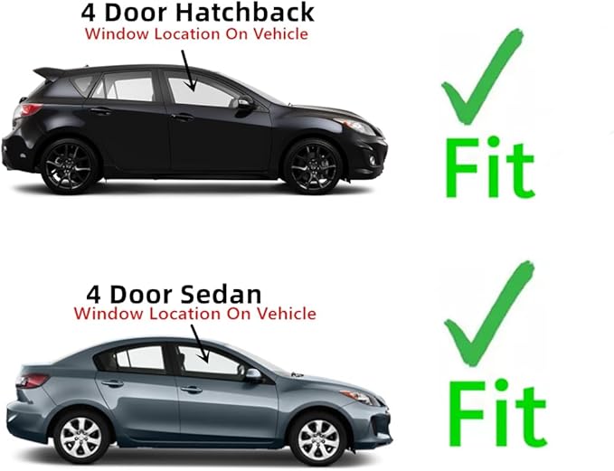 Passenger Right Side Front Door Window Door Glass Compatible with Mazda 3 2010-2013 Models