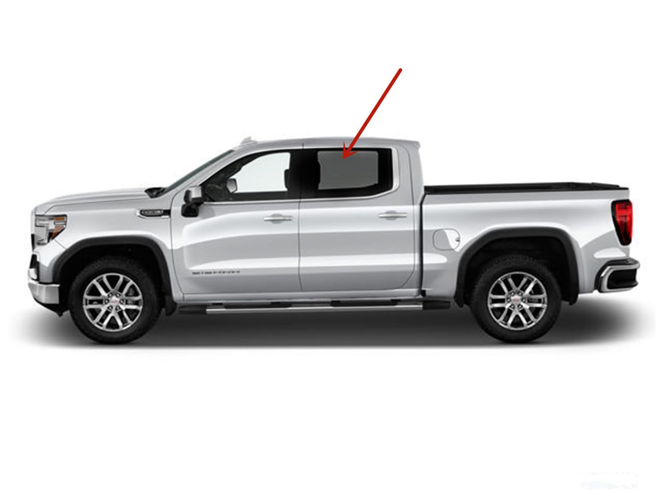 Driver Left Side Rear Door Window Door Glass Compatible with GMC Sierra/Chevrolet Silverado 1500 4-Door Crew Cab 2019-2025 Models