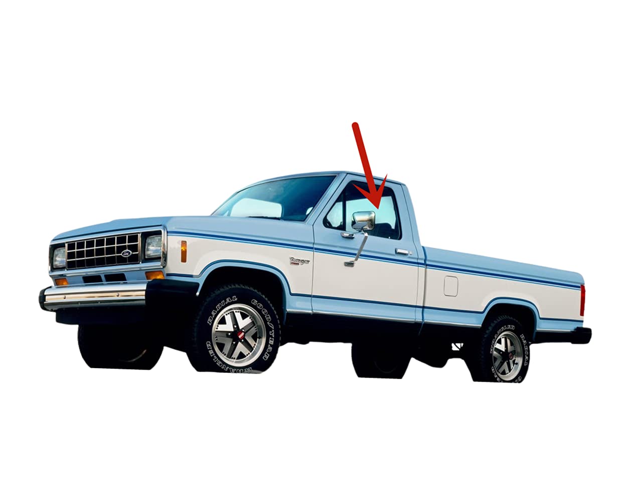 W/Vent Style Driver Left Side Door Window Door Glass Compatible with Ford Ranger Pickup/Bronco II 1983-1988 Models