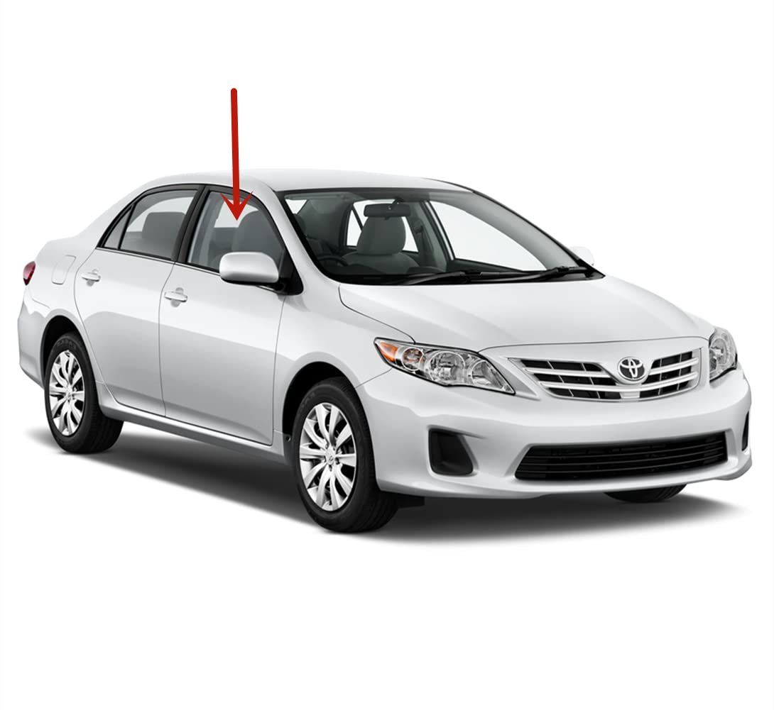 Passenger Right Side Front Door Window Door Glass Compatible with Toyota Corolla 4 Door Sedan 2009-2013 Japan Built Models