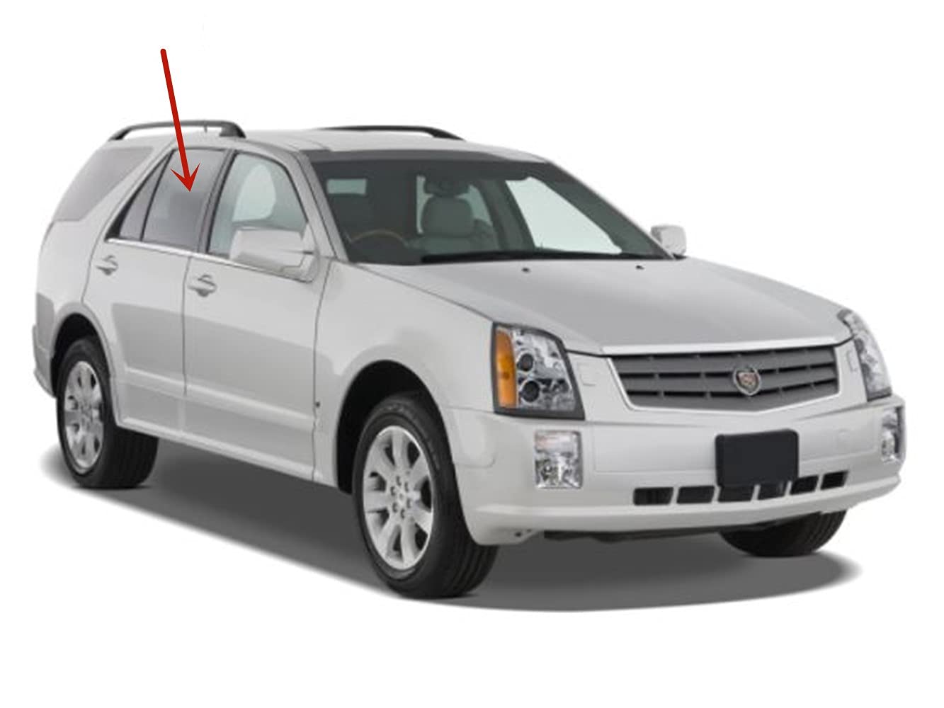 Passenger Right Side Rear Door Window Door Glass Compatible with Cadillac SRX 2004-2009 Models