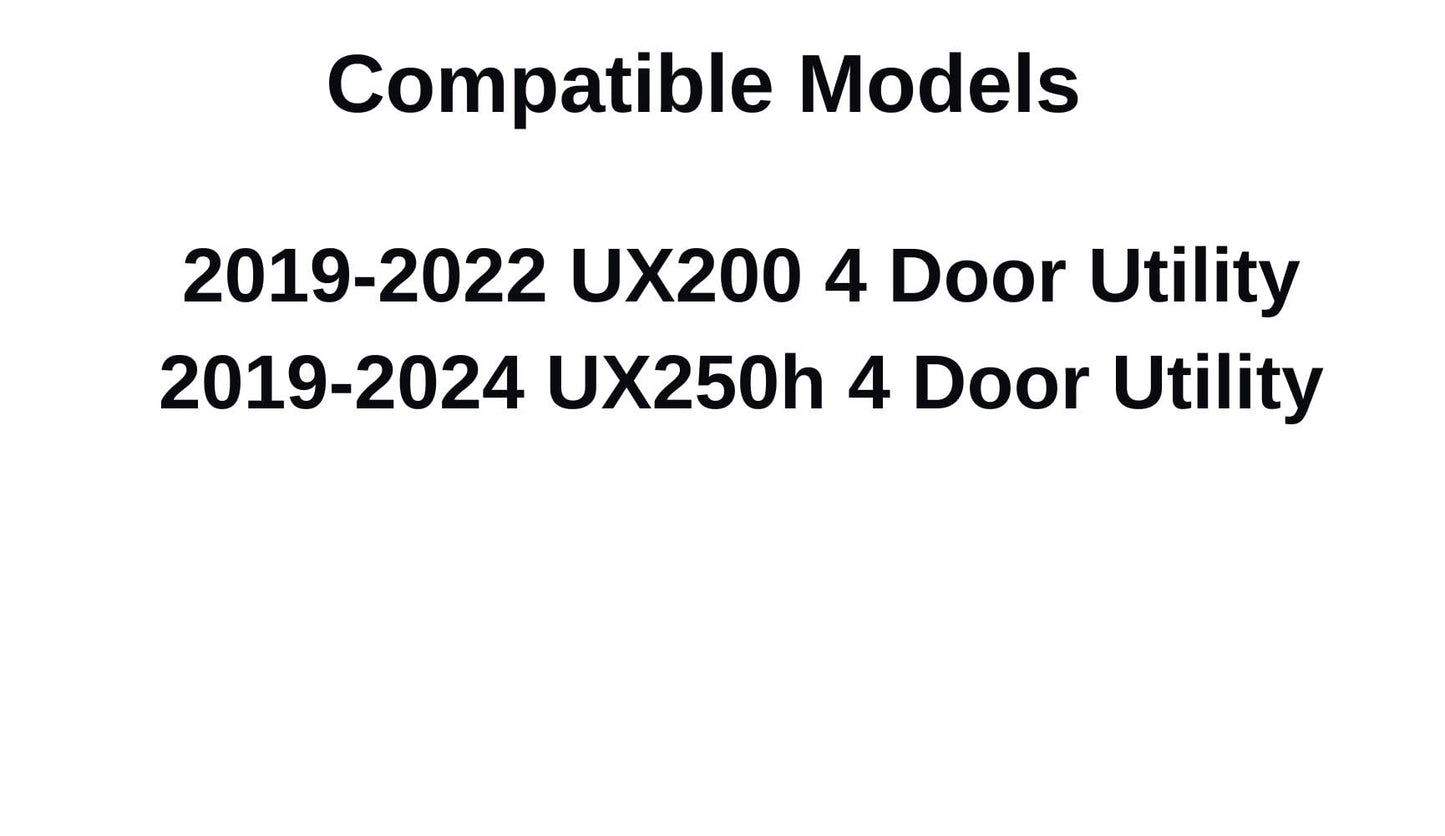 Tempered Driver Left Side Rear Door Window Door Glass Compatible with Lexus UX200 / UX250h 2019-2024 Models