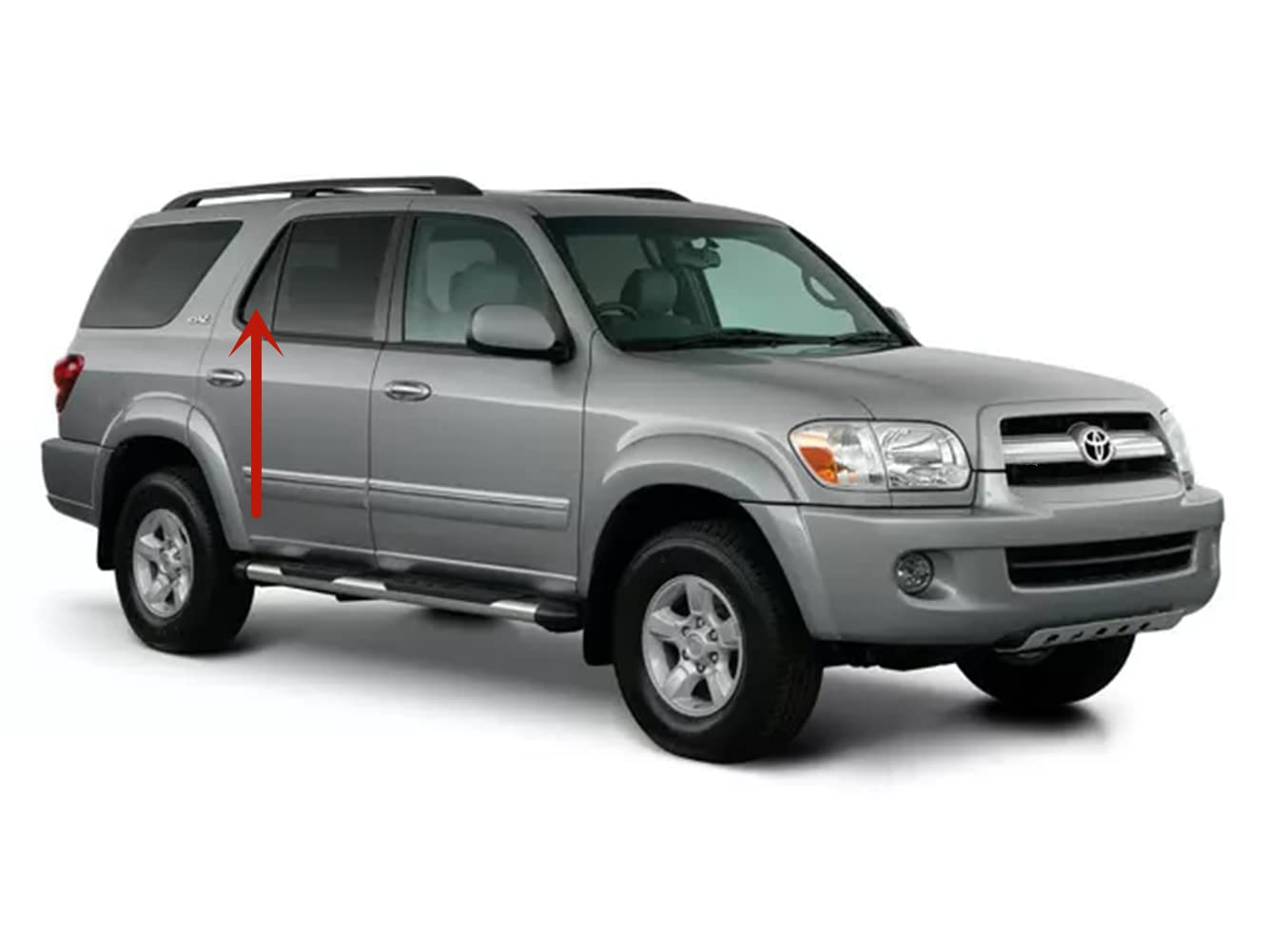 Passenger Right Side Rear Vent Window Vent Glass Compatible with Toyota Sequoia 2001-2007 Models