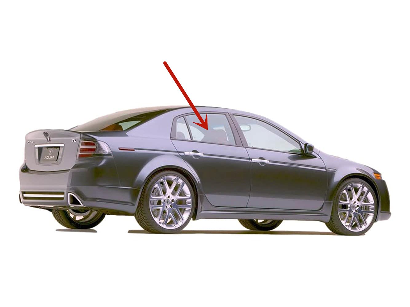 Passenger Right Side Rear Door Window Door Glass Compatible with Acura TL 2004-2008 Models