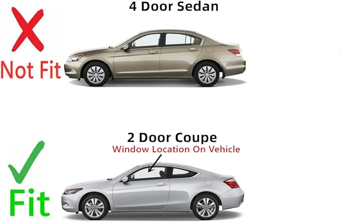 Driver Left Side Door Window Door Glass Compatible with Honda Accord 2 Door Coupe 2008-2012 Models