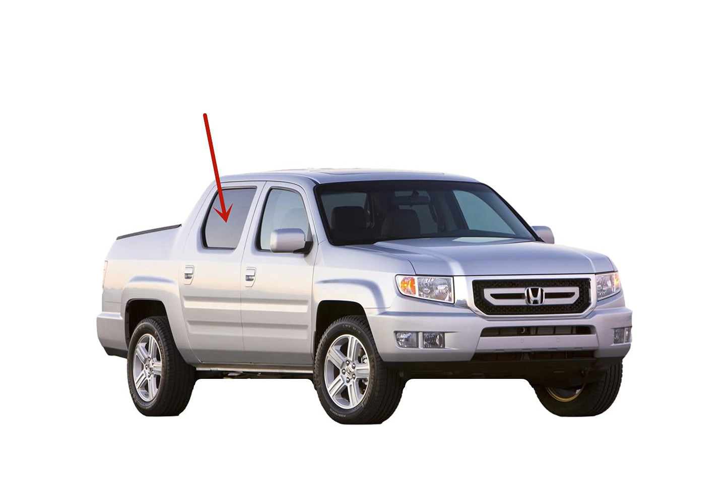 Passenger Right Side Rear Door Window Door Glass Compatible with Honda Ridgeline 4 Door Crew Cab 2006-2014 Models