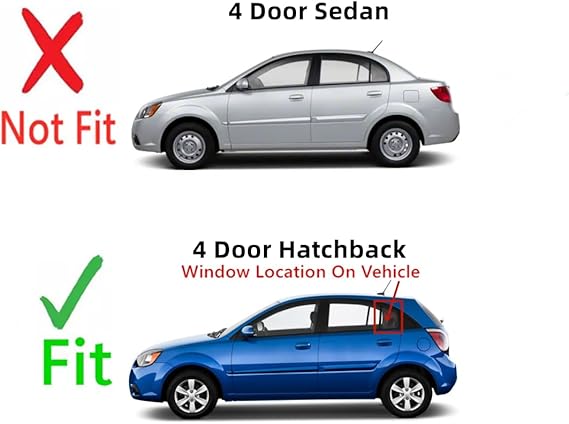 Driver Left Side Rear Vent Window Vent Glass Compatible with Kia Rio5 4 Door Hatchback 2006-2011