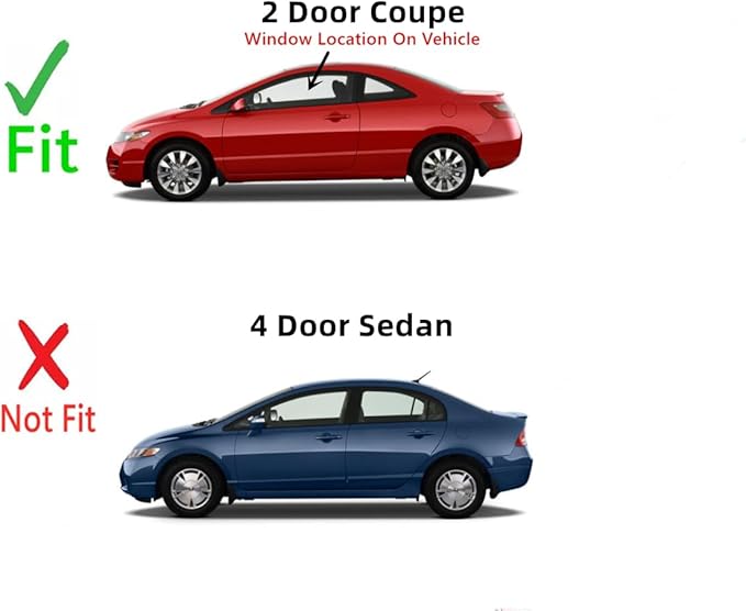 Driver Left Side Door Window Door Glass Compatible with Honda Civic 2 Door Coupe 2006-2011 Models