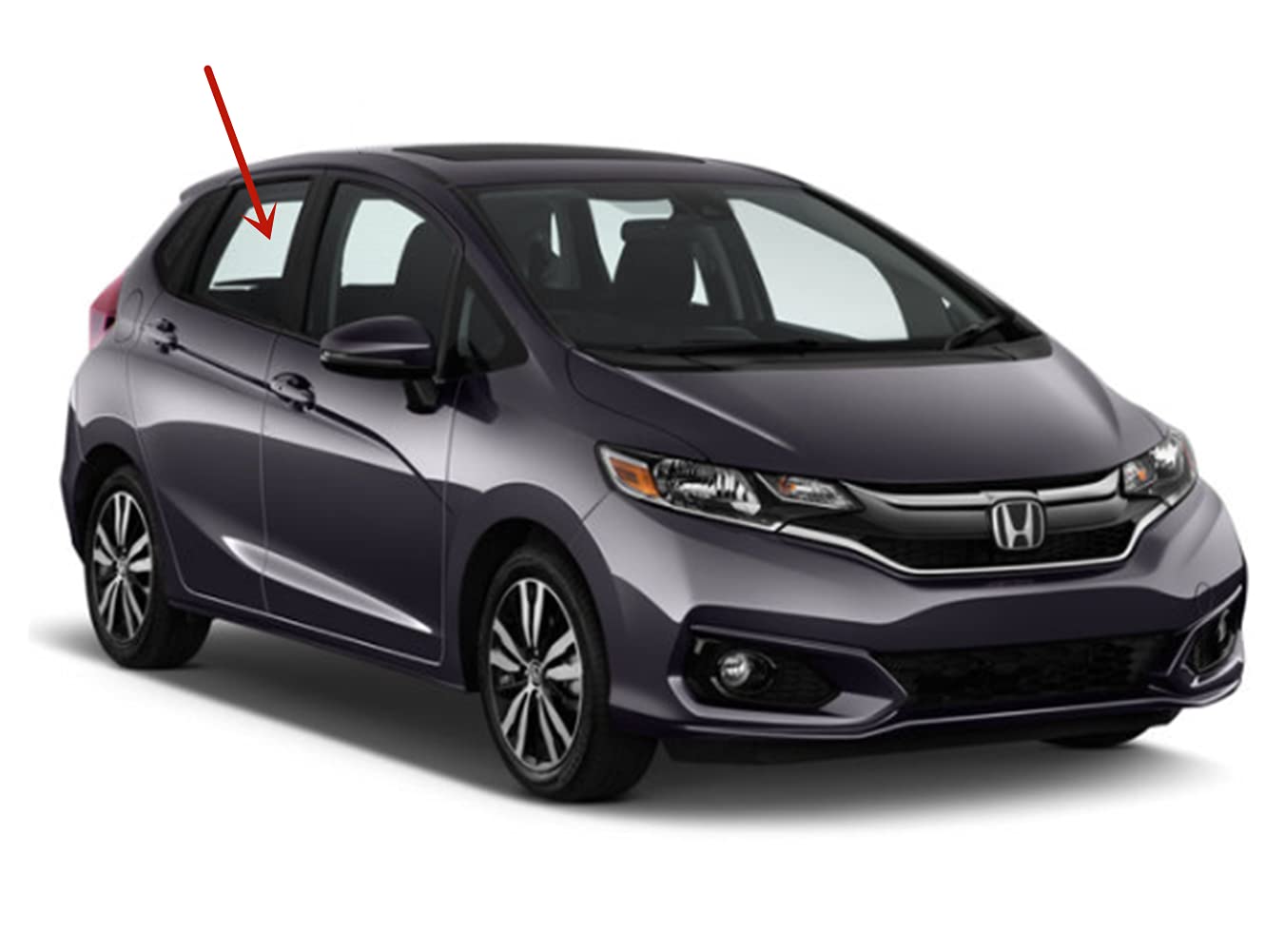 Passenger Right Side Rear Door Window Door Glass Compatible with Honda Fit 4 Door Hatchback 2015-2020 Models