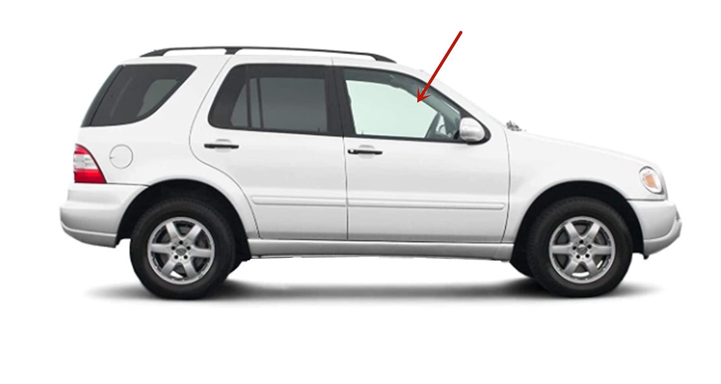 Passenger Right Side Front Door Window Door Glass Compatible with Mercedes Benz ML320 ML350 ML430 ML55 AMG ML500 1998-2005 Models