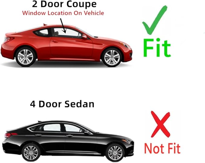 Passenger Right Side Door Window Door Glass Compatible with Hyundai Genesis 2 Door Coupe 2010-2016 Models