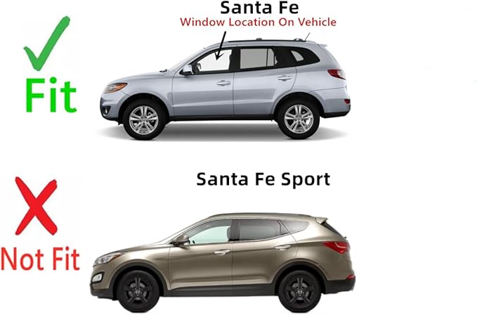 Driver Left Side Front Door Window Door Glass Compatible with Hyundai Santa Fe 2007-2012 Models