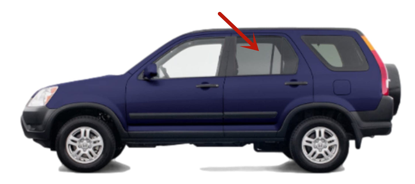 Driver Left Side Rear Door Window Door Glass Compatible with Honda CR-V 2002-2006 Models