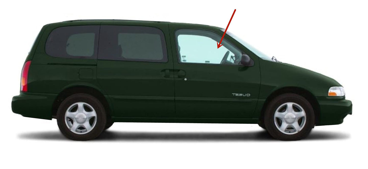 Passenger Right Side Front Door Window Door Glass Compatible with Mercury Villager/Nissan Quest 1999-2002 Models