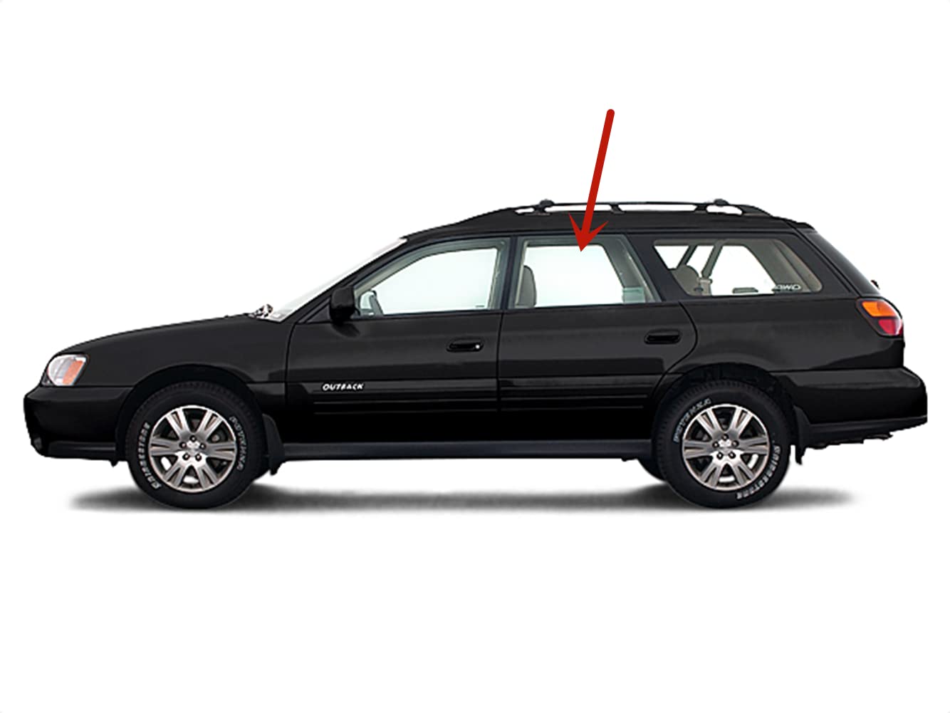 Tempered Driver Left Side Rear Door Window Door Glass Compatible with Subaru Outback/Legacy 4 Door Wagon 2000-2004 Models (Not For Ouback Wagon Sport)