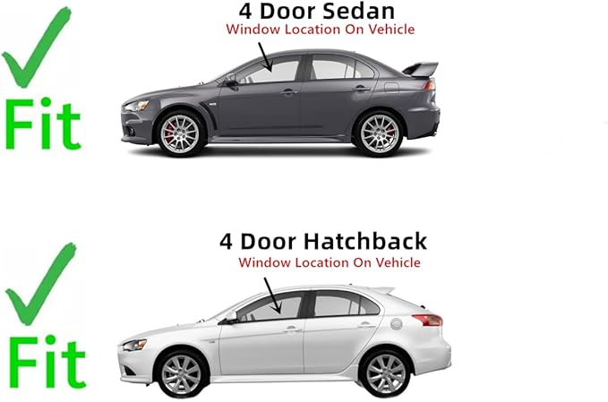 Driver Left Side Front Door Window Door Glass Compatible with Mitsubishi Lancer 2008-2018 Models