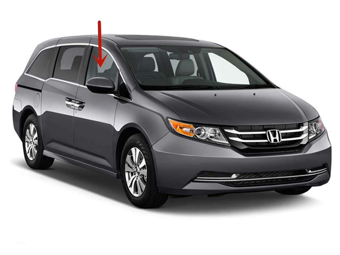 Passenger Right Side Front Door Window Door Glass Compatible with Honda Odyssey 2011-2017 Models