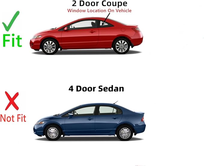 Driver Left Side Quarter Window Quarter Glass Compatible with Honda Civic 2 Door Coupe 2006-2011 Models