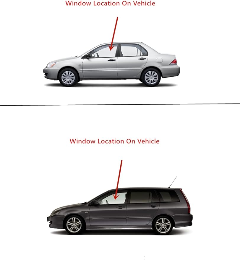 Driver Left Side Front Door Window Door Glass Compatible with Mitsubishi Lancer 2002-2007 Models