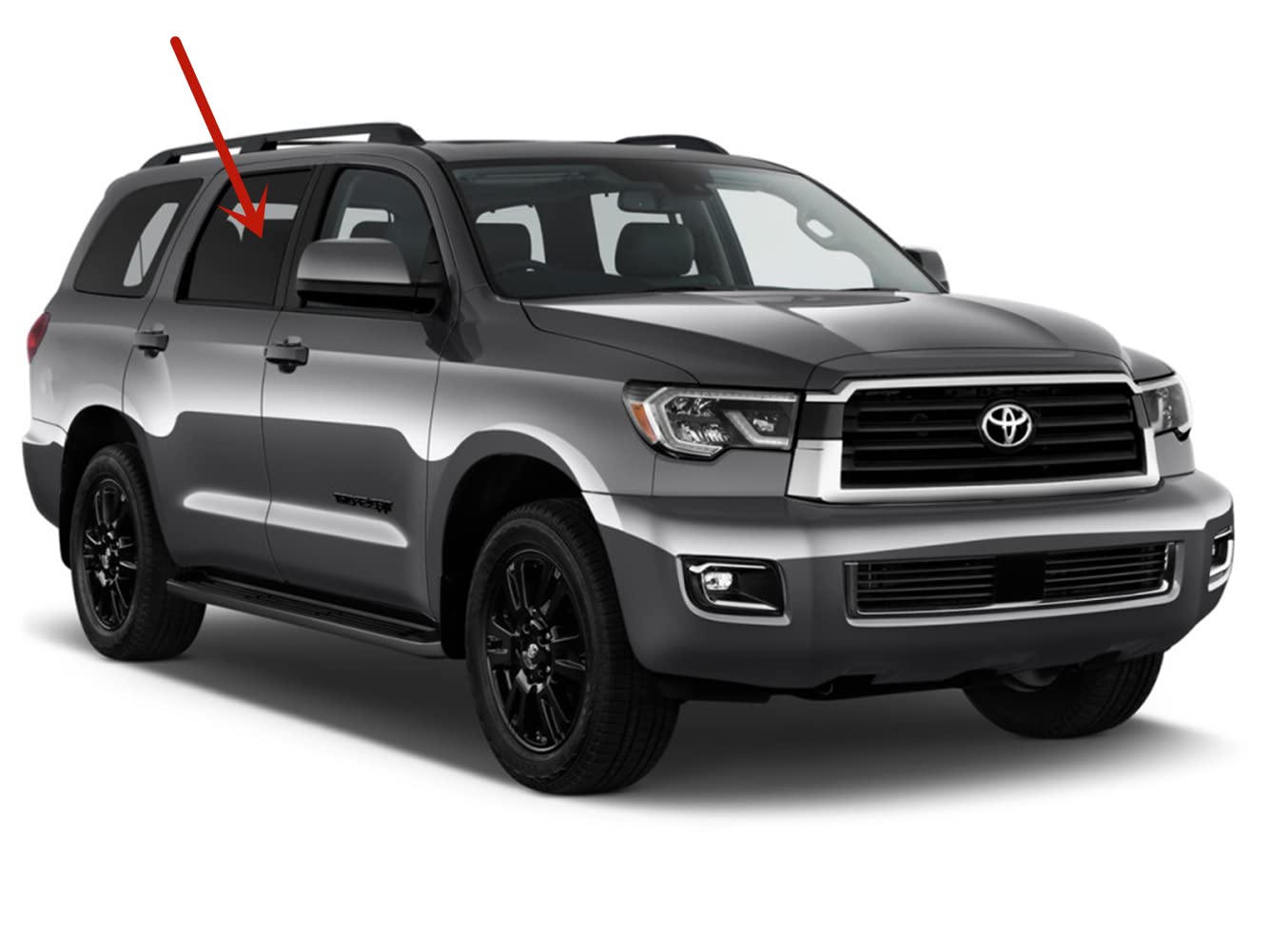 Passenger Right Side Rear Door Window Door Glass Compatible with Toyota Sequoia 2008-2022 Models