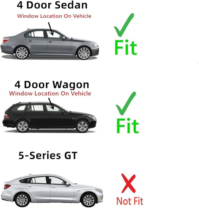 Passenger Right Side Front Door Window Door Glass Compatible with BMW 525i 528i 528xi 530i 530xi 535i 535xi 545i 550 550i M5 2004-2010 Models