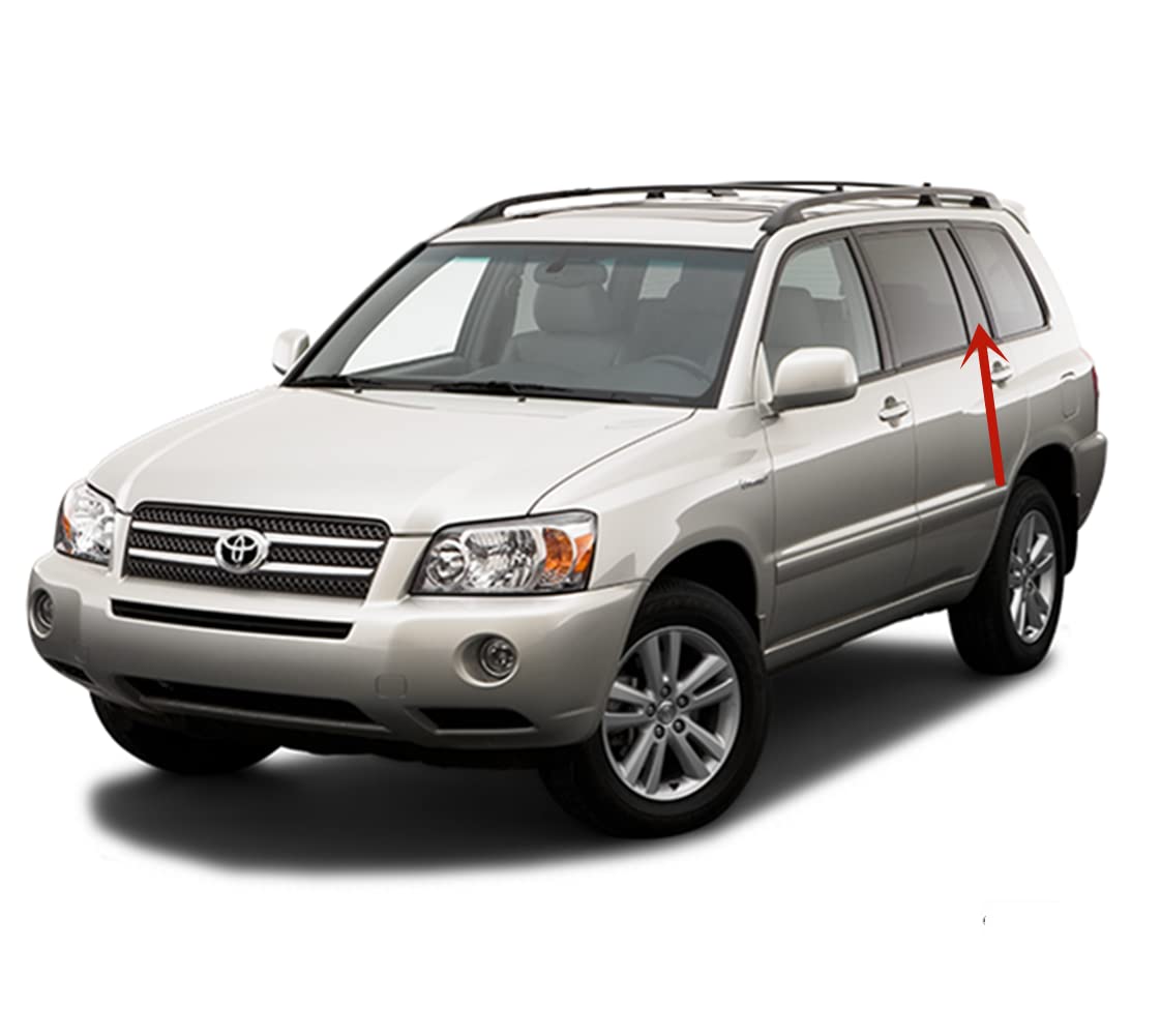 Driver Left Side Rear Vent Window Vent Glass Compatible with Toyota Highlander 2001-2007 Models
