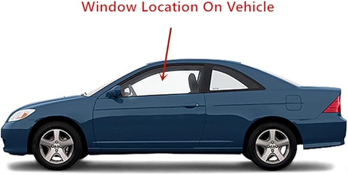 Driver Left Side Door Window Door Glass Compatible with Honda Civic 2 Door Coupe 2001-2005 Models
