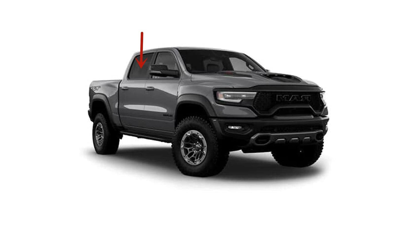 OEM Passenger Right Side Rear Door Window Door Glass Compatible with Ram Pickup 4 Door Crew Cab 2019-2025 Models (Not For 1500Classic)