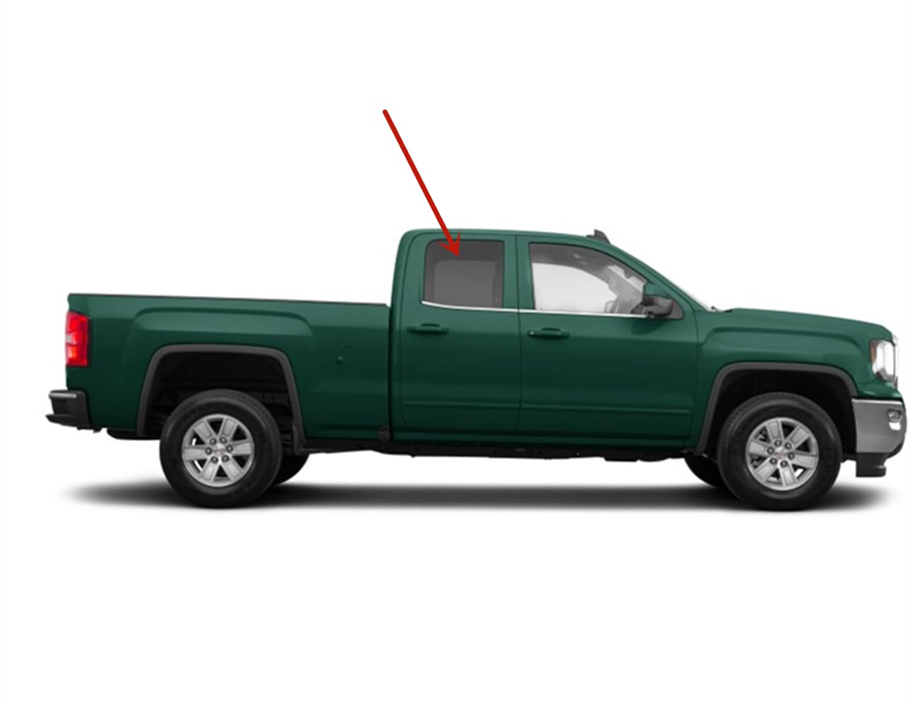 Passenger Right Side Rear Door Window Door Glass Compatible with Chevrolet Silverado/GMC Sierra 1500 4 Door Extended Cab 2014-2018 Models/2500 3500 4 Door Extended Cab 2015-2019 Models