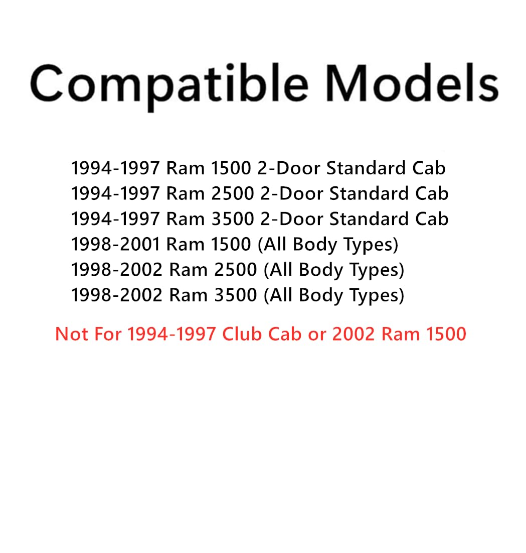 With Free Glue Stationary Rear Back Window Back Glass Compatible with Dodge Ram Pickup 1500 1998-2001 / 2500 3500 1998-2002 All Boty Types & 2-Door Standard Cab 1994-1997