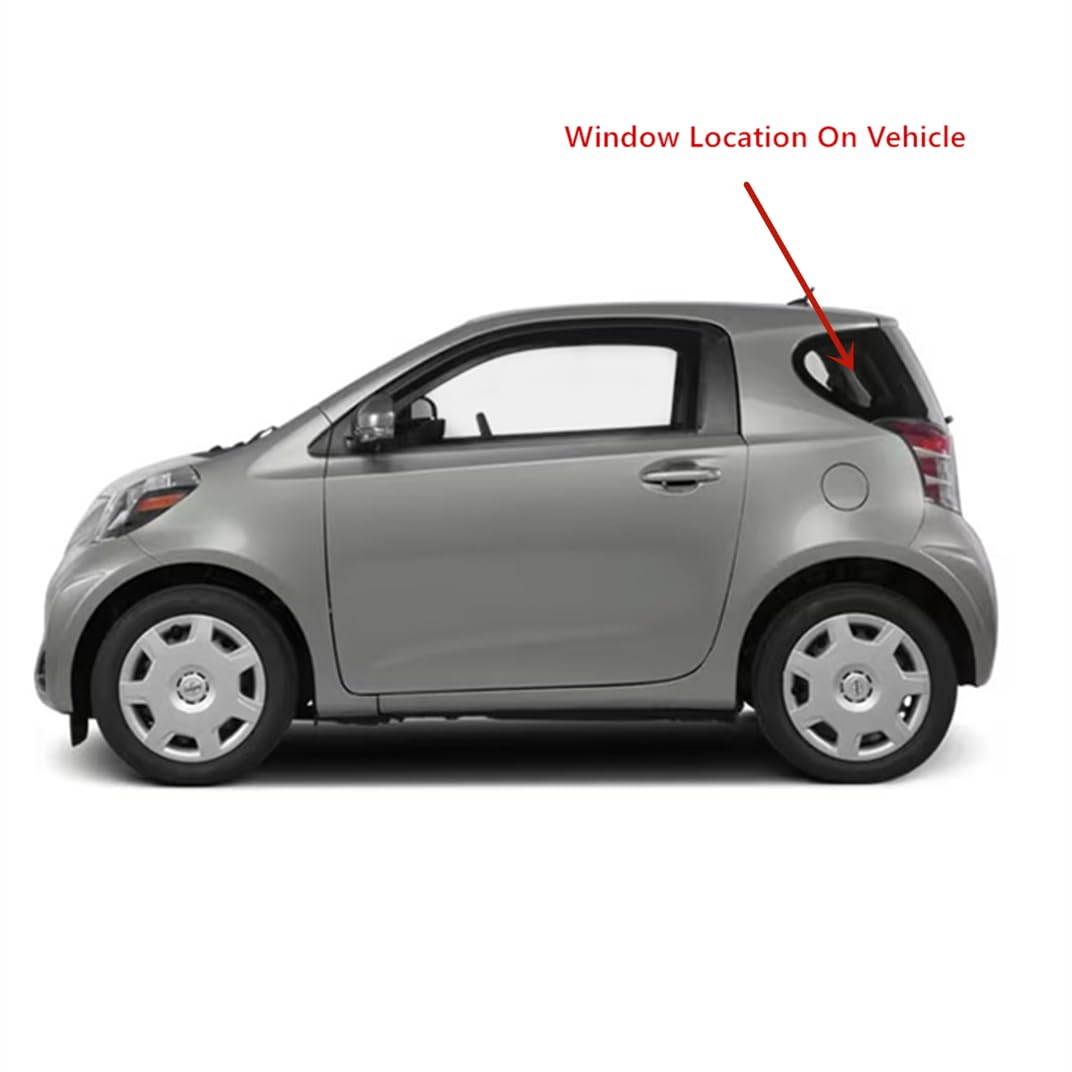 Tempered Driver Left Side Quarter Window Quarter Glass Compatible with Scion IQ 2011-2015 Models
